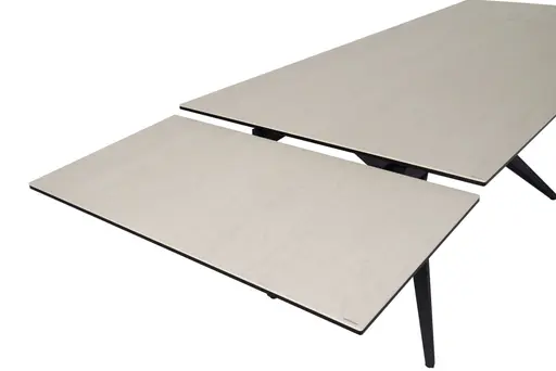 Esstisch MICHELA - ausziehbar, LB ca. 180x95 cm, Glaskeramik, Travertin farbig