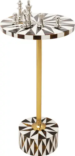 Beistelltisch- DH ca. 25x50 cm, Braun, Weiß, Stahl, Weiß