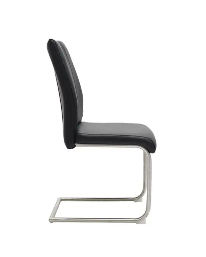 Freischwinger MERVE - Leder, Schwarz