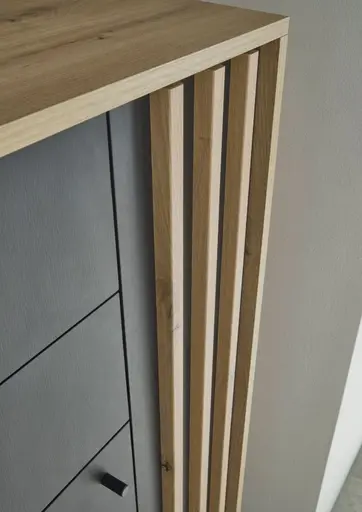 Kommode- B ca. 60 cm, Eiche Dekor, Schwarz