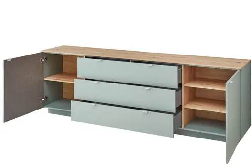 TV-Sideboard - Schilf, Eiche Dekor