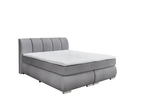 Boxspringbett- Liegefläche ca. 180x200 cm, Stoff, Silber
