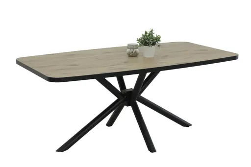 Esstisch - LB ca. 180x100 cm, Viking Eiche Nachbildung, Schwarz