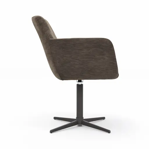 Armlehnstuhl Nashville - drehbar, Stoff, Dunkelbraun