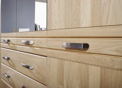 Funktionsschrank EM 1040 - B. ca. 189 cm, Wildeiche natur teilmassiv