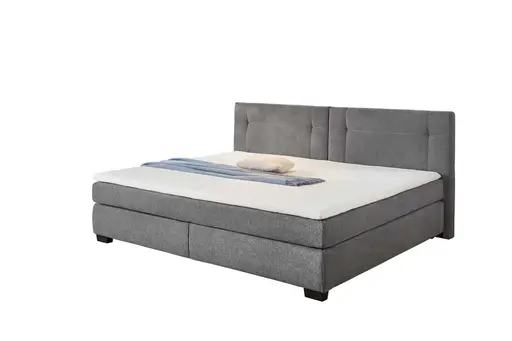 Boxspringbett- Liegefläche ca. 240x200 cm, Stoff, Dunkelgrau