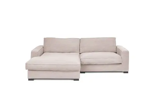 Ecksofa - Ecke links, 2-Sitzer, Stoff, Rosa