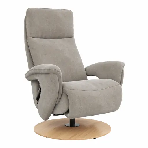 Sessel Tulsa Relax - Größe M, inkl. Fußteil/Rückenlehne verstellbar (motorisch), inkl. Kopfteilverstellung, Stoff, Graubeige