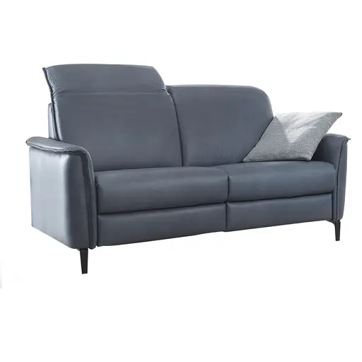 Sofa Bolivien - 2,5-Sitzer, Kopfteil verstellbar, Leder, Steel