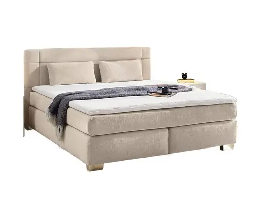 Boxspringbett- Liegefläche ca. 180x200 cm, Stoff, Beige