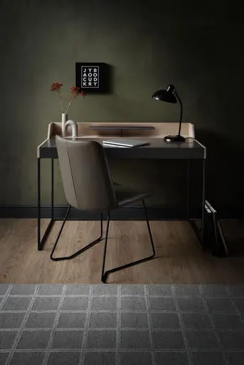 Schreibtisch - Eiche, Milk, Lack, Dunkelgrau