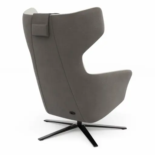 Drehsessel Houston Relax - Größe M, inkl. Relaxfunktion (motorisch), Aufstehhilfe und Kopfstütze, Stoff, außen Taupe/innen Natur