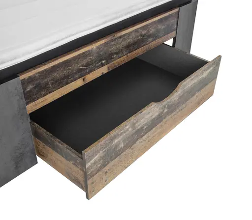 Bettgestell- Liegefläche ca. 140x200 cm, Vintage Dekor, Betonoptik