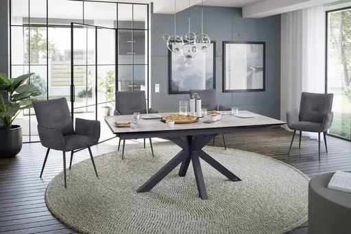 Armlehnstuhl MARCELA - Stoff, Anthrazit