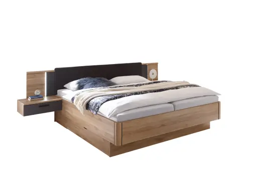 Bettanlage- Liegefläche ca. 180x200 cm, Eiche Dekor, Graphit