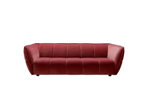 Sofa Hedda - 3-Sitzer, Velour, Weinbeere