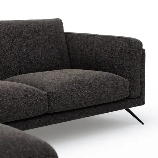 Ecksofa Valdemoro - Longchair mit 2,5-Sitzer rechts inkl. Rückenlehne verstellbar, Stoff, Anthrazit
