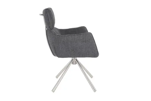 Armlehnstuhl MASHA - drehbar, Stoff, Grau