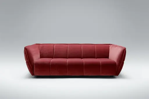 Sofa Hedda - 3-Sitzer, Velour, Weinbeere