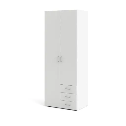 Drehtürenschrank- B ca. 78 cm, Weiß
