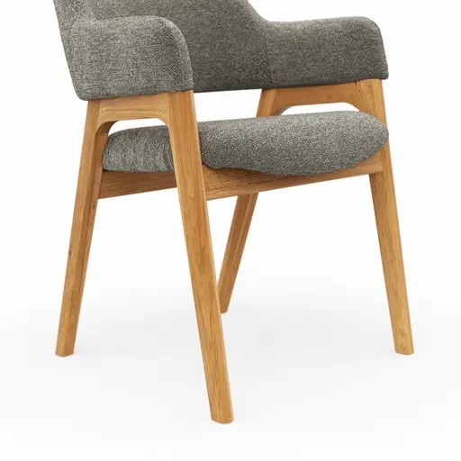 Armlehnstuhl Flore 1 - Stoff, Steingrau