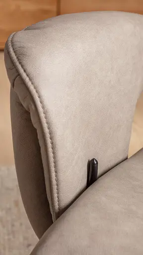 Sessel Tulsa Relax - Größe L, inkl. Maxirücken und Kopf-/Fußteil/Rückenlehne verstellbar, Leder, Graubeige