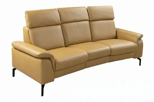 Sofa - 3-Sitzer, Leder, Senfgelb