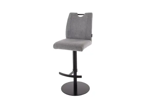 Barhocker MICHI - höhenverstellbar, Stoff, Grau