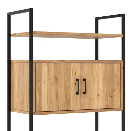 Regal Farmingdale - mit Holztür, Eiche massiv, natur geölt