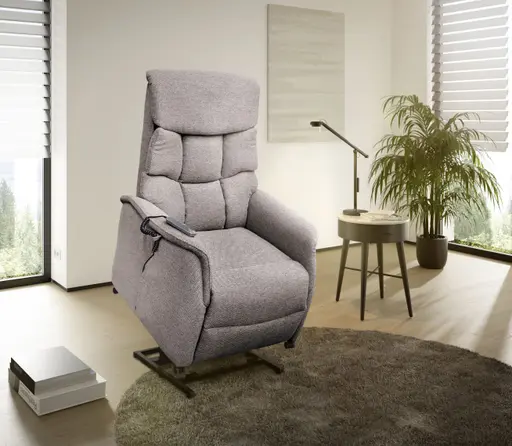 TV-Sessel MARLO - Aufstehhilfe, Relaxfunktion, Kopfteilverstellung, Stoff, Braunbeige