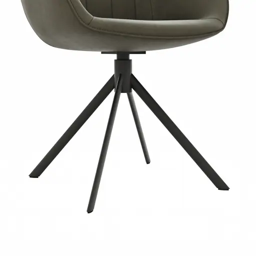 Polsterstuhl Dinner - Leder, Schlammgrün