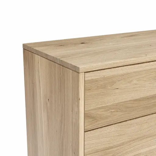 Sideboard Williston - Wildeiche bianco, Schubkastenfront sandgestrahlt