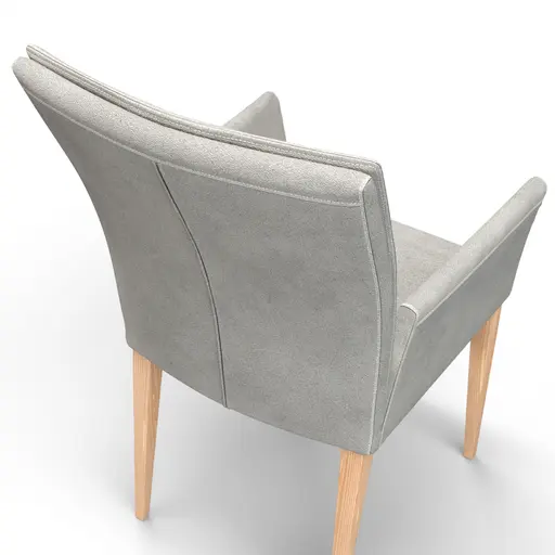 Armlehnstuhl Floriana - Stoff, Hellgrau