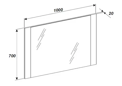Spiegel - LB ca. 100x70 cm, Kaschmir