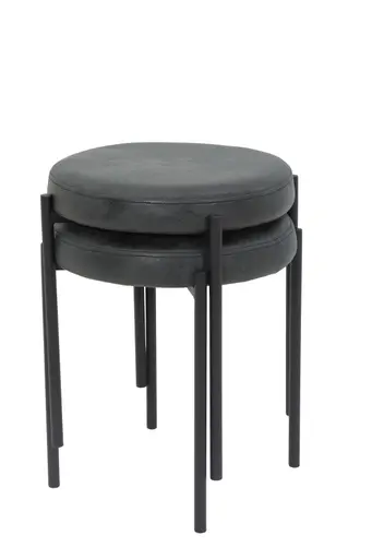 Hocker - Microfaser, Vintage Anthrazit