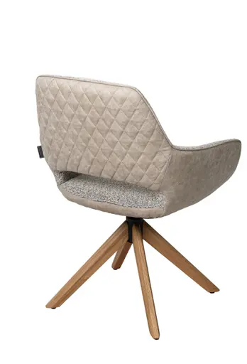 Armlehnstuhl MARIETTA - drehbar, Stoff, Hellbraun