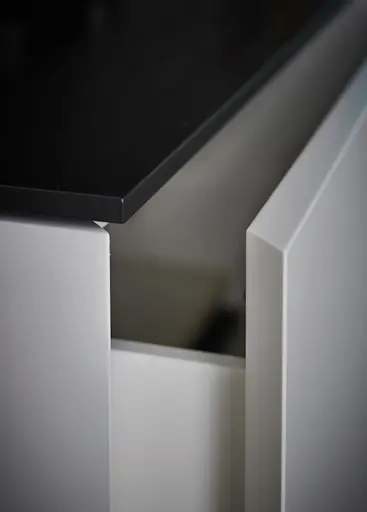 Wohnwand Catona - Lack matt, Weiß