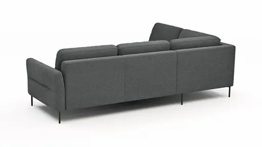 Ecksofa  Enna - Ecke links, 3-Sitzer, Sitzvorzug (motorisch), Stoff, Anthrazit