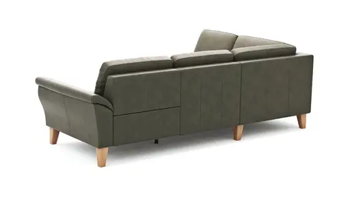 Ecksofa Rockport A - Ecke links mit 2,5-Sitzer inkl. Relaxfunktion (motorisch), Leder, Dunkelgrau