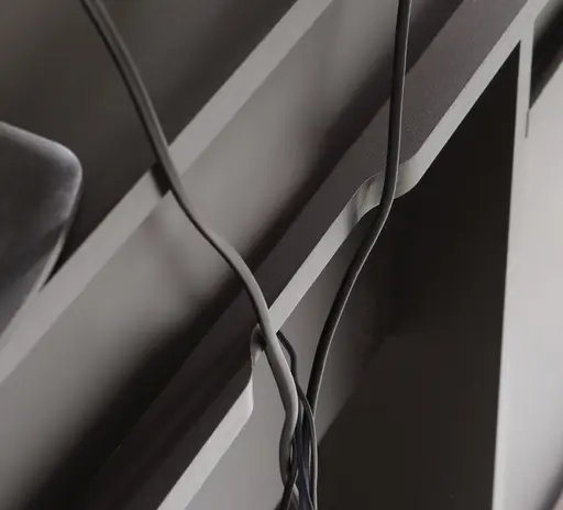 Schreibtisch FJODOR - mit Beleuchtung, Schwarz matt