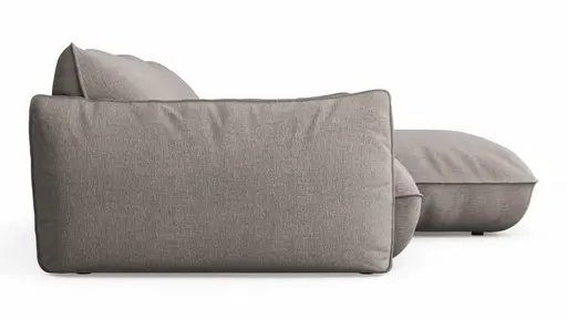 Ecksofa Fluffy - 2,5-Sitzer mit Longchair rechts inkl. Rückenlehne verstellbar, Stoff, Taupe