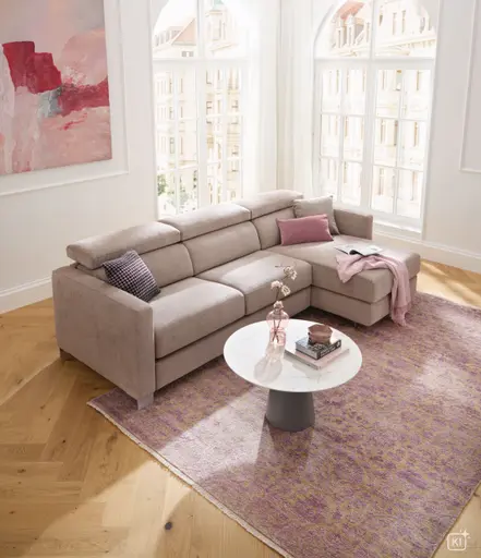 Sofa Lumaria - 3-Sitzer mit Schlaffunktion, Stoff, Bordeaux