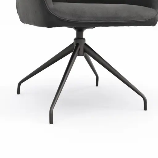 Armlehnstuhl Calyra - drehbar, Stoff, Anthrazit