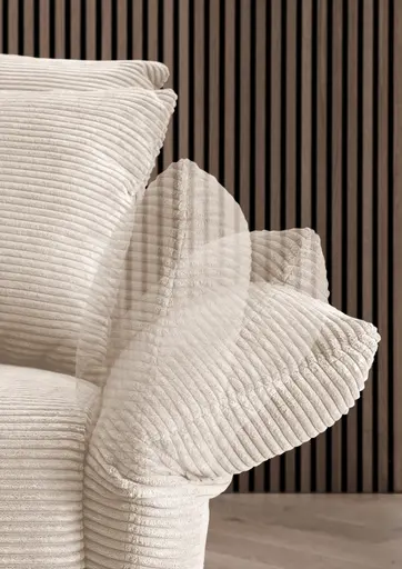 Ecksofa - 2-Sitzer, Ecke rechts inkl. 2 verstellbar Armlehnen, Stoff, Beige