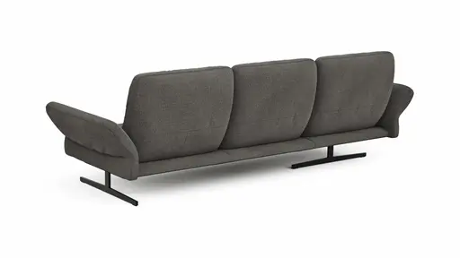 Ecksofa  Alexander -  Longchair links mit 3-Sitzer inkl. Kopfstütze/Armlehne verstellbar, Stoff, Taupe