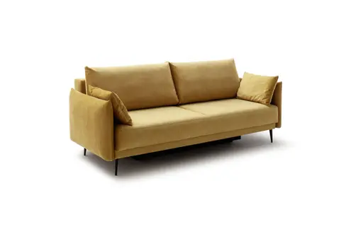 Schlafsofa Nettuno - 3-Sitzer, inkl. Schlaffunktion, Velour, Senfgelb