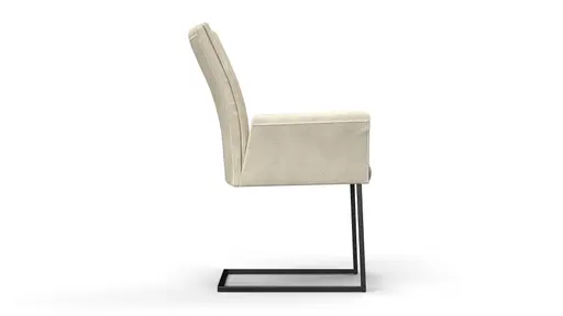 Armlehnstuhl Floriana - Stoff, Graubeige