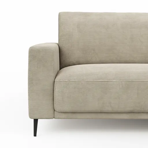 Ecksofa Solero - 1,5-Sitzer mit Longchair rechts, Stoff, Sand