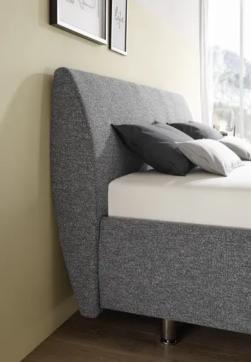 Polsterbett - Liegefläche 180x200 cm, Stoff, Anthrazit