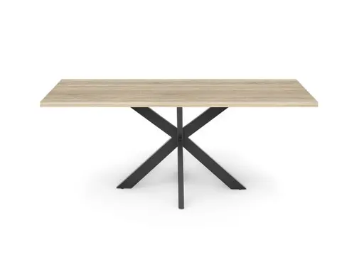 Esstisch - LB ca. 180x90 cm, Eiche sägerau, Schwarz